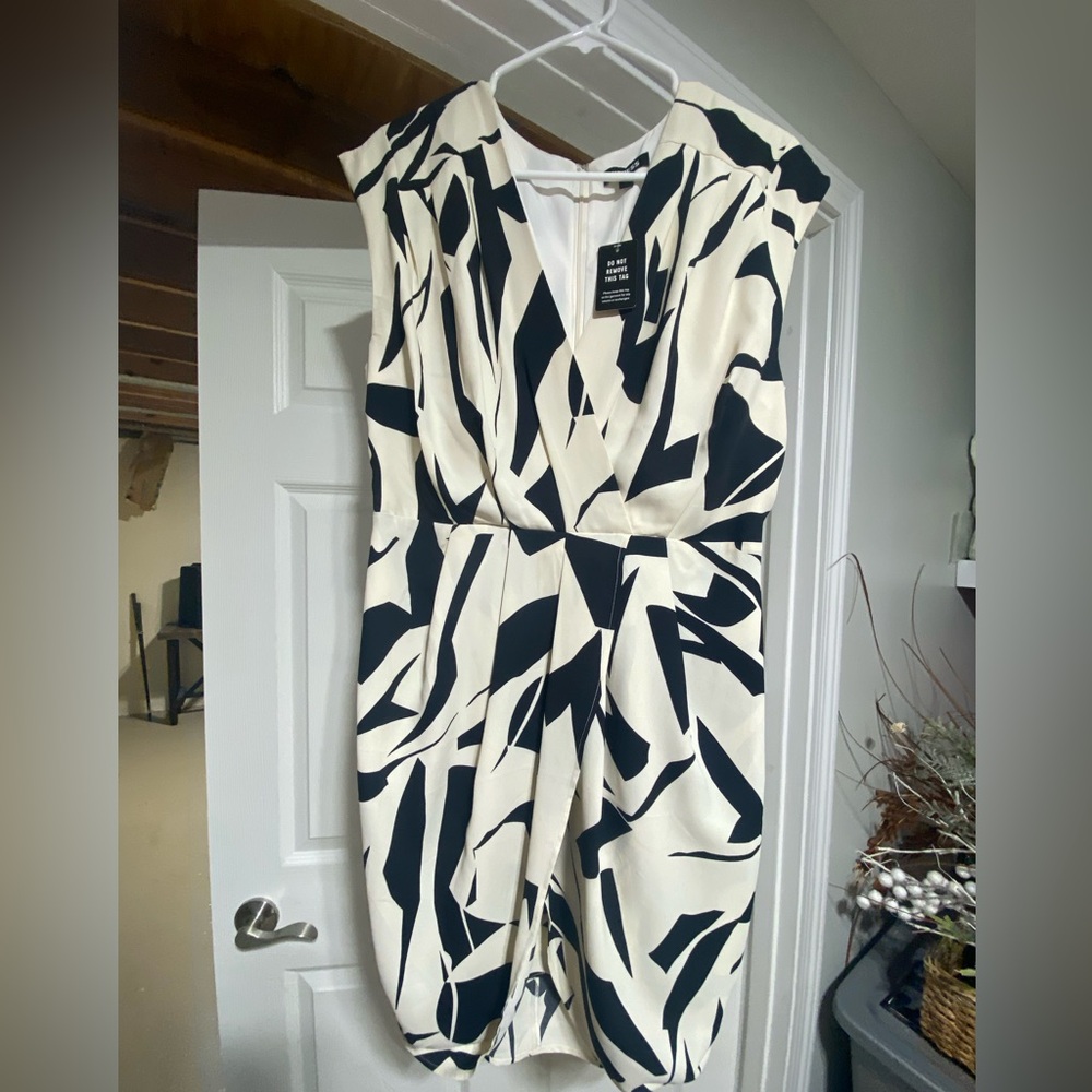 Express Black and White Backless Dress